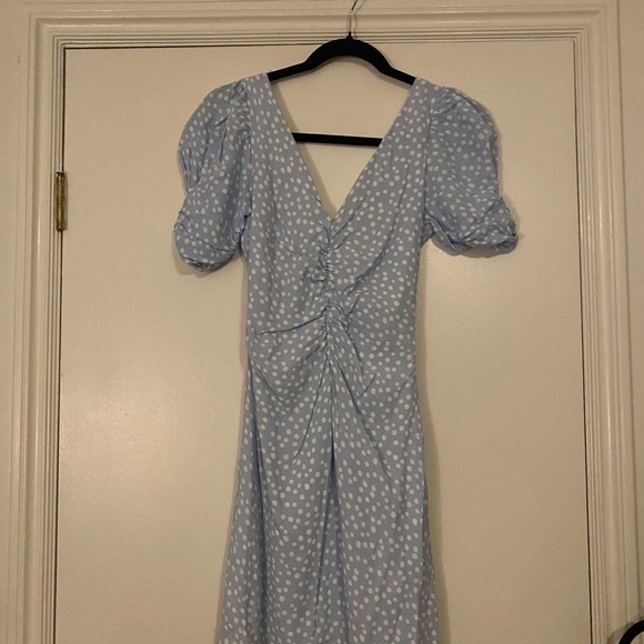ZARA BLUE POLKA DOT MINI DRESS - Picture 3 of 3
